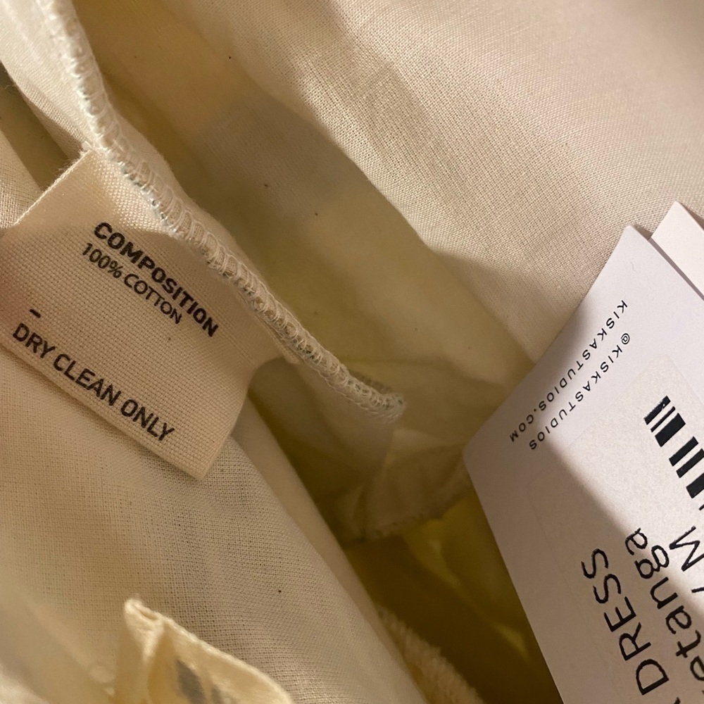 SHWETANGA IVORY COTTON STRAPLESS DRESS MILA - Picture 3 of 14